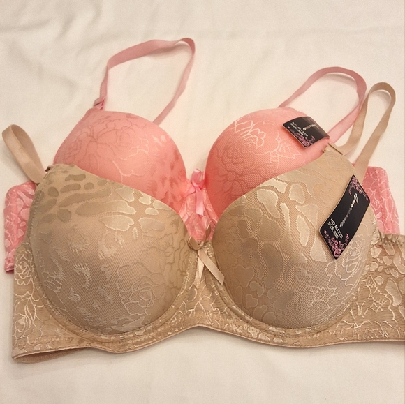Pink and Tan T-Shirt Bra with Smooth Cups - Picture 2 of 3